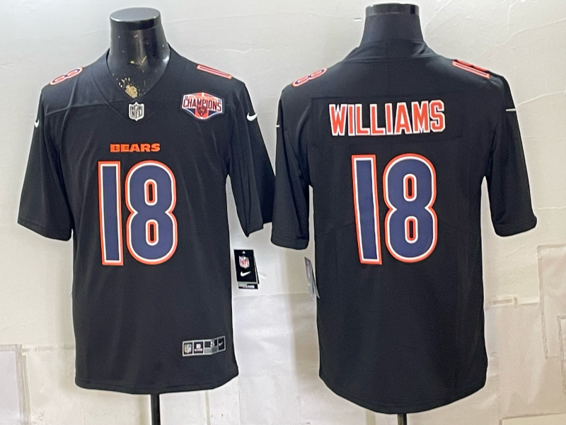 Men 2026 Chicago Bears #18 Williams Black Nike Limited NFL Jersey 0831004->chicago bears->NFL Jersey